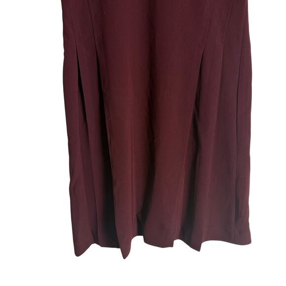 Theory Admiral Crepe Burgundy Short Sleeve Preppy A-Line Mini Dress Size 8 - Picture 6 of 10